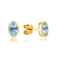585er Gelbgold Ohrstecker Aquamarin Zarg gallery