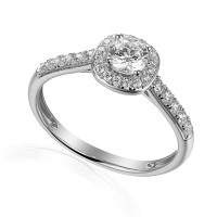585er Weissgold Damenring Solitair mit Z gallery