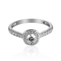 585er Weissgold Damenring Solitair mit Zirkonia Gr. 54 3
