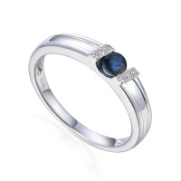 585er Weißgold Spannring mit Saphi gallery
