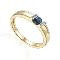 585er Gelbgold Spannring mit Saphir 0,24 gallery