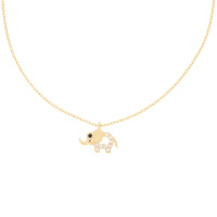 585er Gold Kette mit Elefant Anhänger Zirkonia 1