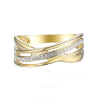 585er Gelbgold Ring Fashion Diamant ca. 0,10 ct. Gr. 54 3