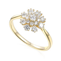585er Gelbgold Ring Fashion Blüte D gallery
