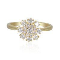 585er Gelbgold Ring Fashion Blüte Diamant ca. 0,64 ct. 