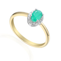 585er Gold Damenring mit oval. Smaragd 0 gallery