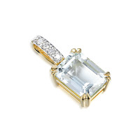 585er Gelbgold Anhänger mit Zirkonia Octagonschliff 5