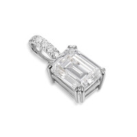 585er Weißgold Anhänger mit Zirkonia Octagonschli