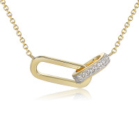 585er Gelbgold Collierkette mit Diamant  gallery