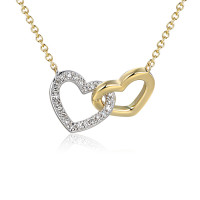 585er Gelbgold Collierkette mit Diamant  gallery