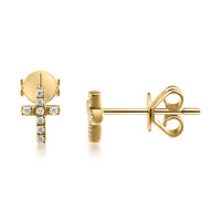 585er Gelbgold Ohrstecker Kreuz mit Diamanten zus. 0,06ct. 3