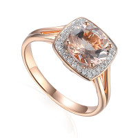 585er Rotgold Damenring mit Morganit 1,5 gallery