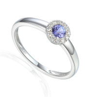 585er Weißgold Damenring mit Tansa gallery