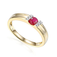 585er Gelbgold Spannring mit Rubin 0,25c gallery