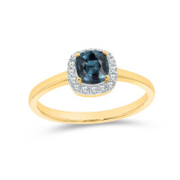 585er Gold Damenring mit London Blautopa gallery