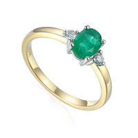 585er Gold Damenring mit Smaragd 0,67ct. gallery