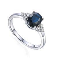 585er Weissgold Damenring mit Saphir ca. gallery