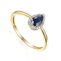 585er Gelbgold Damenring mit Saphir ca.0 gallery