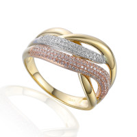 585er Gold tricolor Ring Fashion Diamant gallery