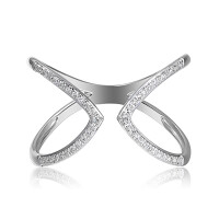 585er Weissgold Ring Fashion Diamant ca. 0,12 ct. Gr. 54 3