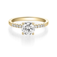 750er Gelbgold Verlobungsring Labor Diam gallery
