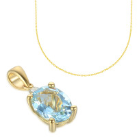 585er Gelbgold Anhänger mit Aquamar gallery