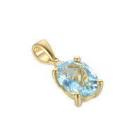 585er Gelbgold Anhänger mit Aquamarin ca. 1,26 ct und D