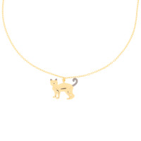 585er Gold Collierkette mit Katze Anh&au gallery