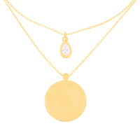 585er Gold 2-reihige Collierkette mit Gr gallery