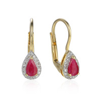 585er Gelbgold Ohrhänger Rubin 0,50 gallery