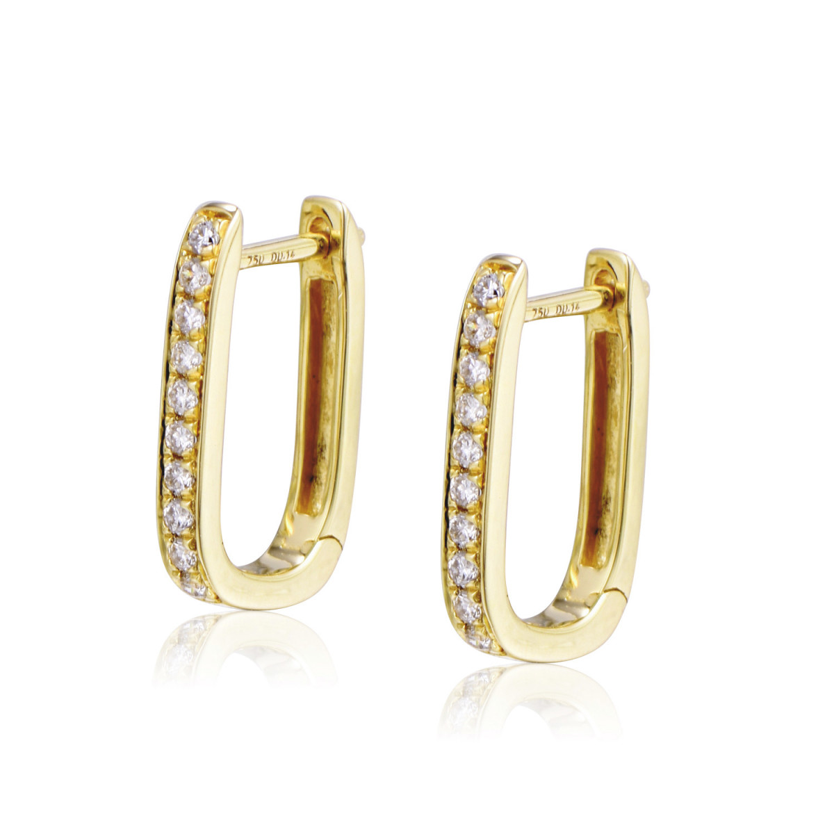 750er Gelbgold Diamanten im Verschnitt Creolen Brillant