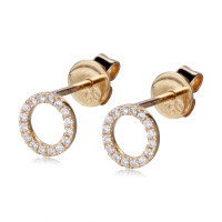 585er Gelbgold Ohrstecker Kreis mit Diam gallery