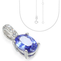 585er Weissgold Anhänger mit synth. gallery