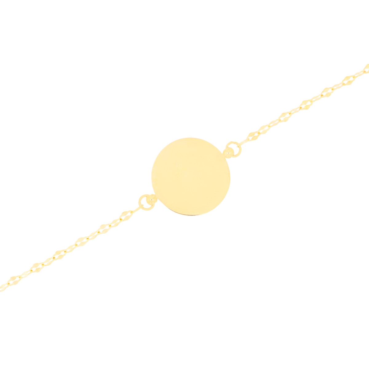 585er Gelbgold Armband Gravurplatte Rund...
