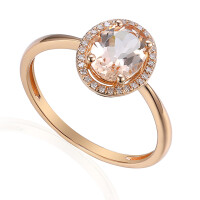 585er Rotgold Damenring mit Morganit 0,8 gallery