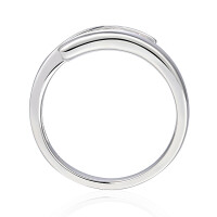 585er Weissgold Damenring mit Saphir 0,19ct / Diamant 0,02ct