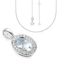 585er Weissgold Anhänger m. ovalem  gallery