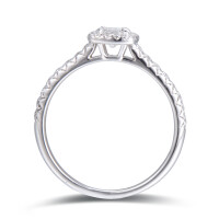 750er Weissgold Verlobungsring mit 0,55ct, Princess Cut &amp