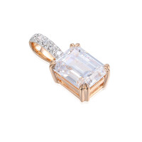 585er Rotgold Anhänger mit Zirkonia Octagonschliff 3