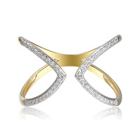 585er Gelbgold Ring Fashion Diamant ca. 0,12 ct. Gr. 54 3