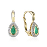 585er Gelbgold Ohrhänger mit Smarag gallery