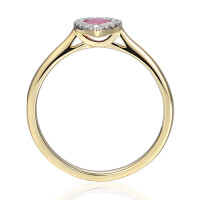585er Gold Damenring mit tropfenförm. Rubin 0,47ct. und