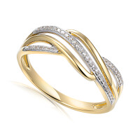 585er Gold Bicolor Ring Fashion Diamant  gallery