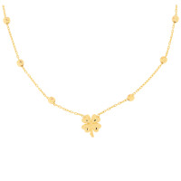 585er Gelbgold Collierkette mit Kleeblat gallery