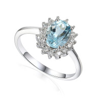 585 Weißgold Ring mit Aquamarin &a gallery